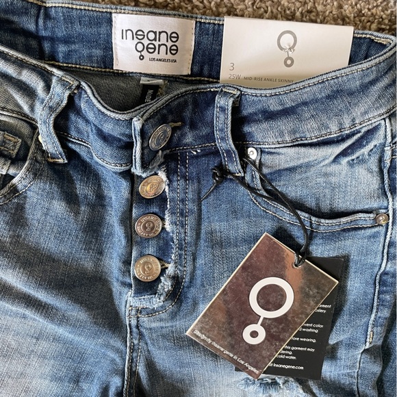 Insane Gene | Mid-Rise Ankle Skinny Button Fly Jeans | NWT - Picture 8 of 8
